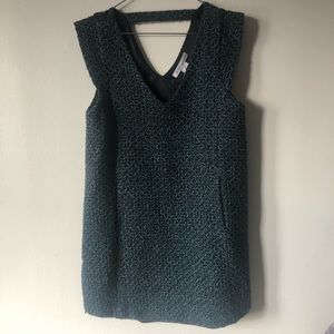 ❤️BCBGeneration Pinafore Knit Dress Pockets Side Zippers Shimmery Lined Size M